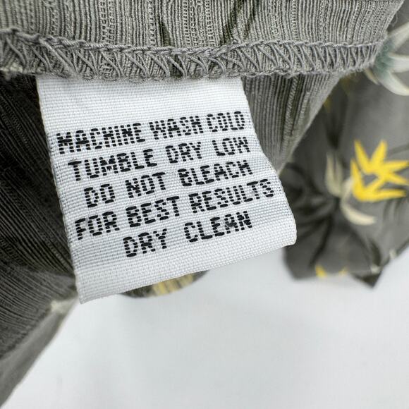 Tommy Bahama Shirt Mens XXL Silk Gray Floral Button Up Tropical Coastal - Picture 6 of 7